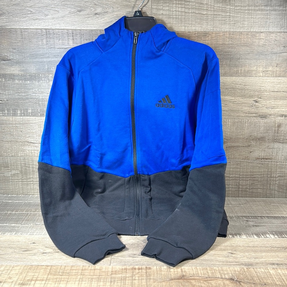 Adidas Essentials4Gameday Full Zip Hoodie Blue/Black - Picture 1 of 3